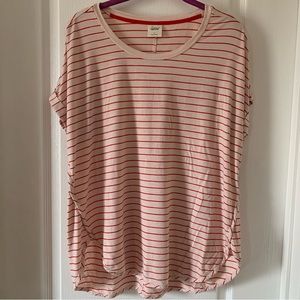 Some Striped roll cuff tee